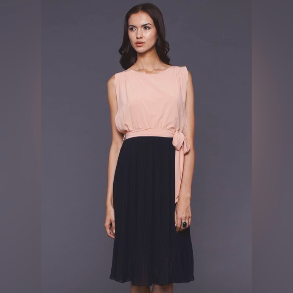 Dote pleated black and soft pink nursing dress size large